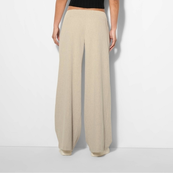 🌟 Women's Beige Linen Wide-Leg Pants - Picture 2 of 7